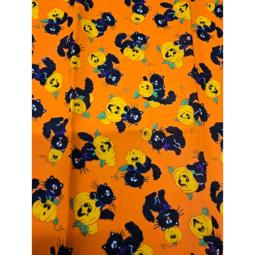Halloween Black Cat Pumpkin Orange Kitchen Towel Decorative Seasonal banda